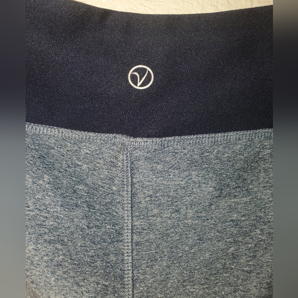 Vogo Athletica Sheer/Mesh Panel Leggings in Navy & Heather Blue - Picture 4 of 8